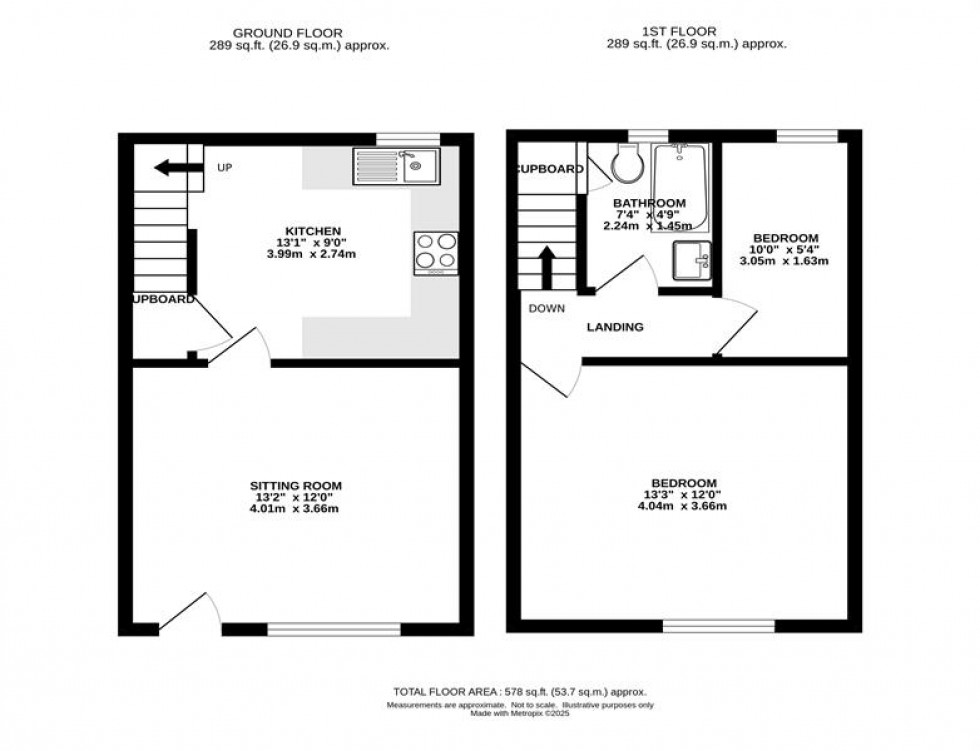 Floorplan for George Street, Whaley Bridge, High Peak