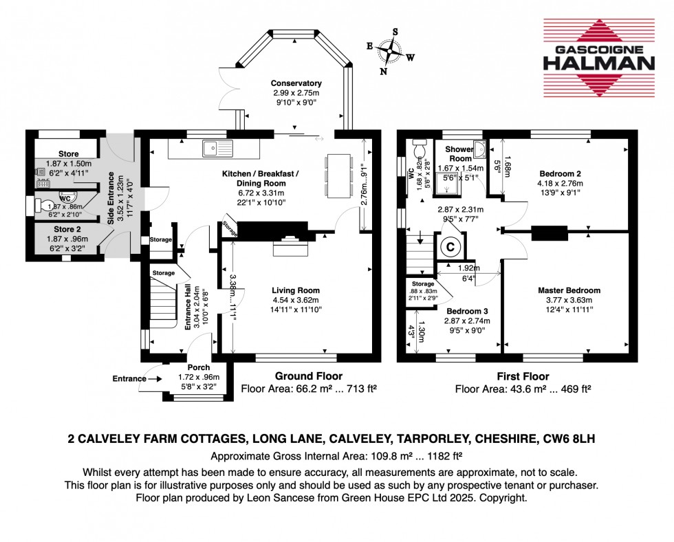 Floorplan for Calveley Farm Cottages, Long Lane, Calveley, Tarporley