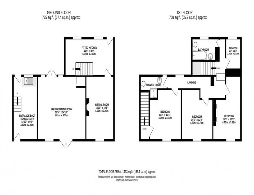 Floorplan for Barn Cottage, Dolly Lane, Buxworth, SK23