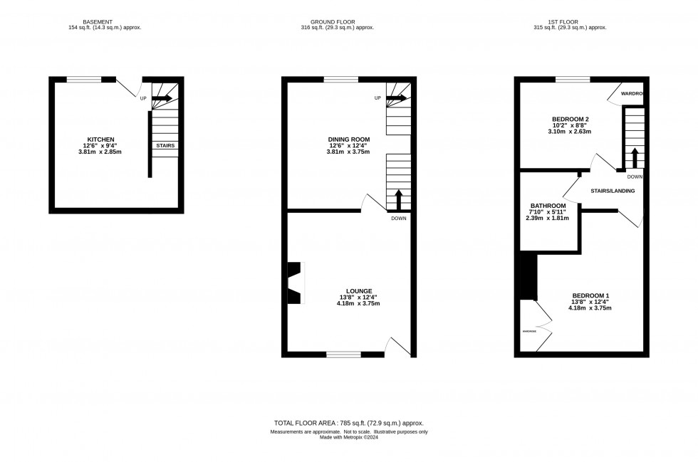 Floorplan for Hollinwood Road, Disley