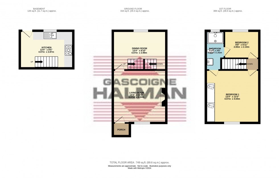 Floorplan for Glossop Road, Little Hayfield, High Peak