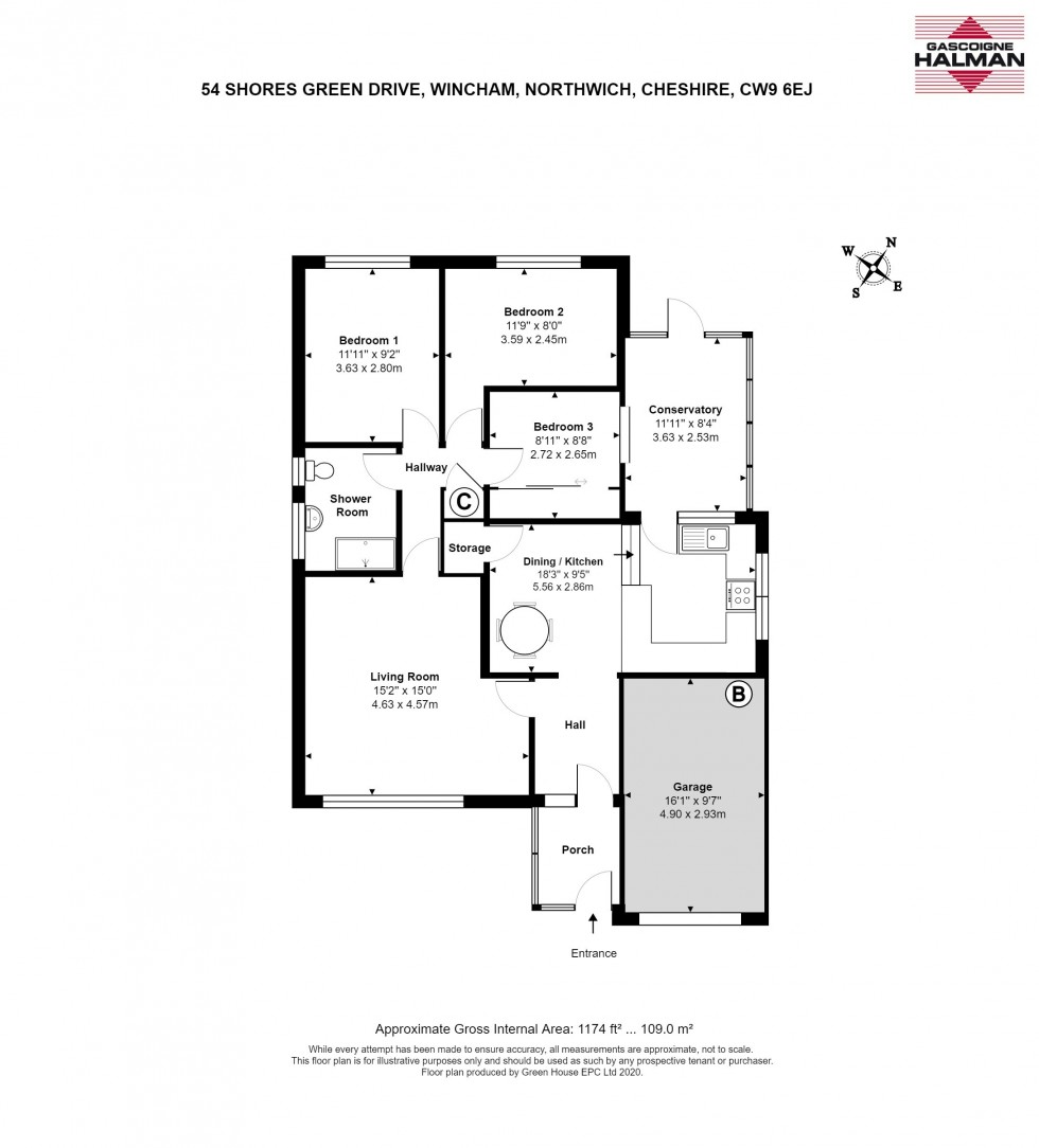 Floorplan for Shores Green Drive, Wincham, Northwich