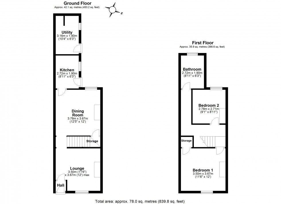 Floorplan for Grove Terrace, Helsby, Frodsham