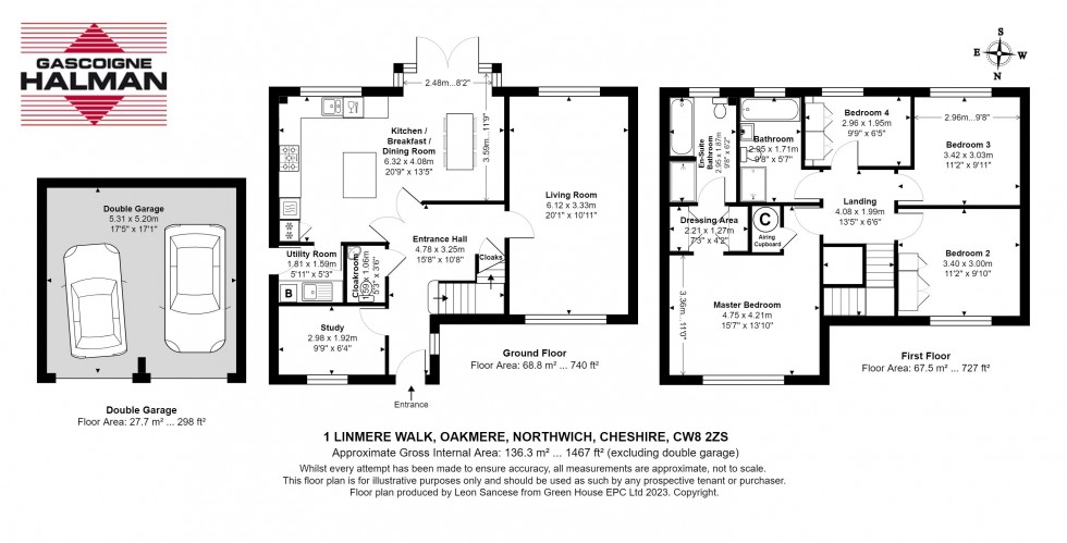 Floorplan for Linmere Walk, Oakmere, Northwich
