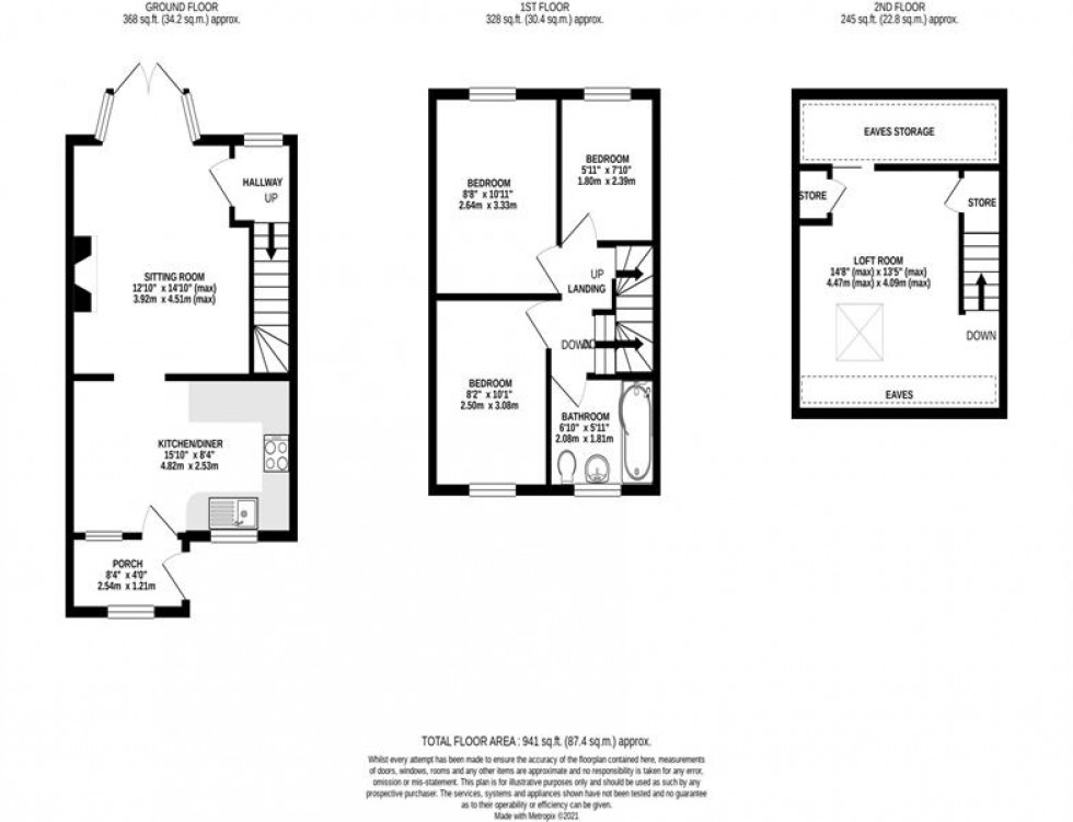 Floorplan for Caldene Terrace, Whaley Bridge, High Peak