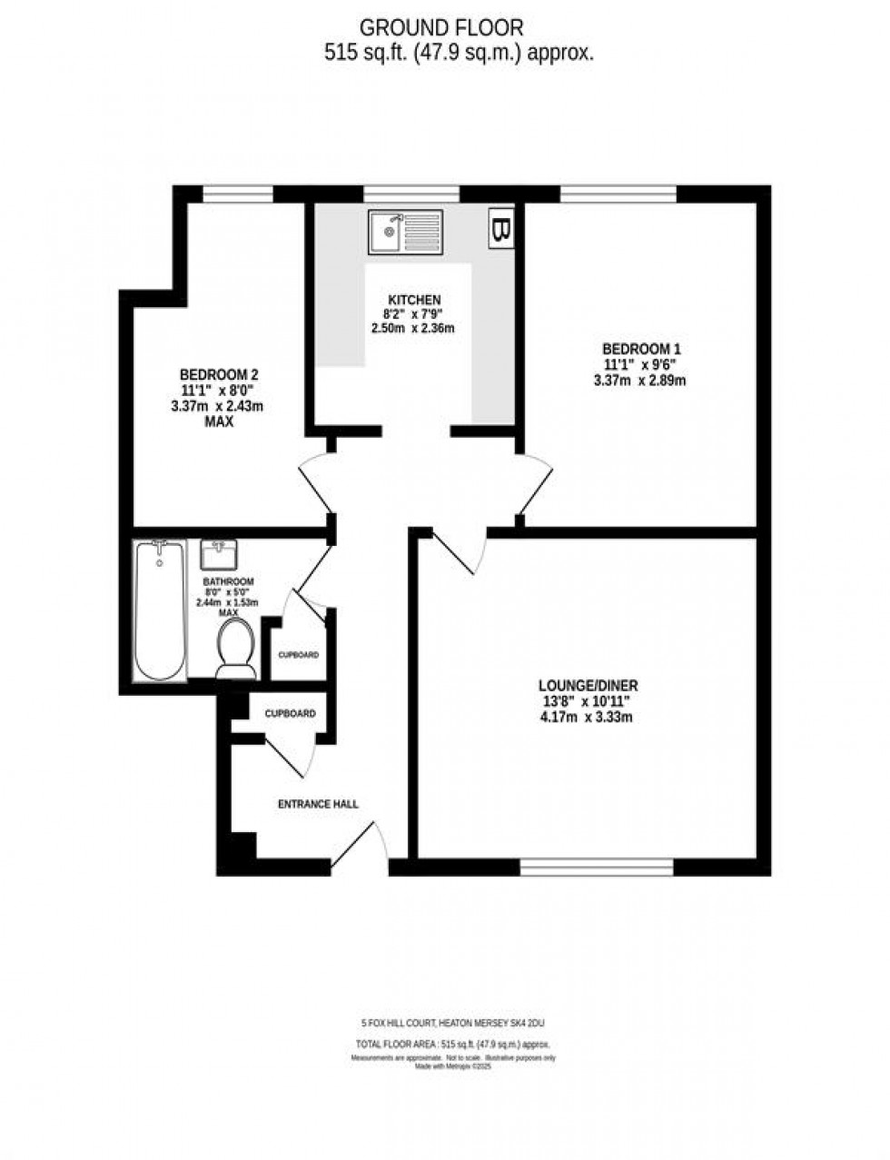 Floorplan for Fox Hill Court, Heaton Mersey