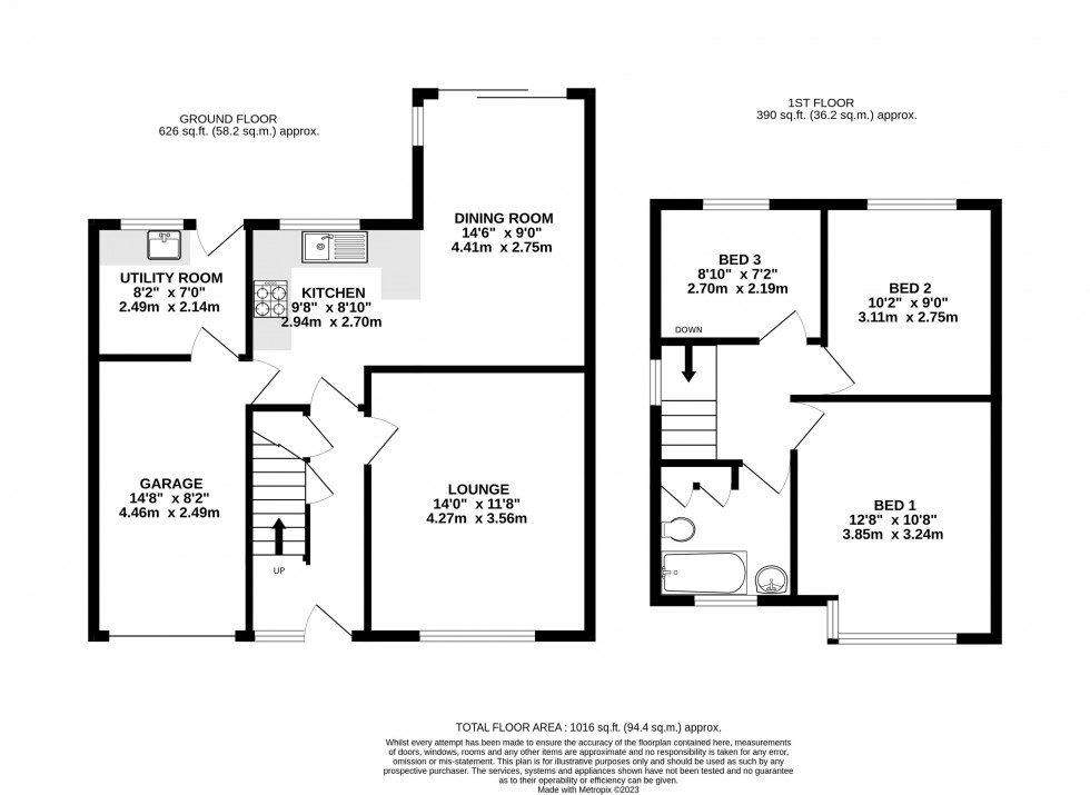 Floorplan for Harlow Close, Thelwall