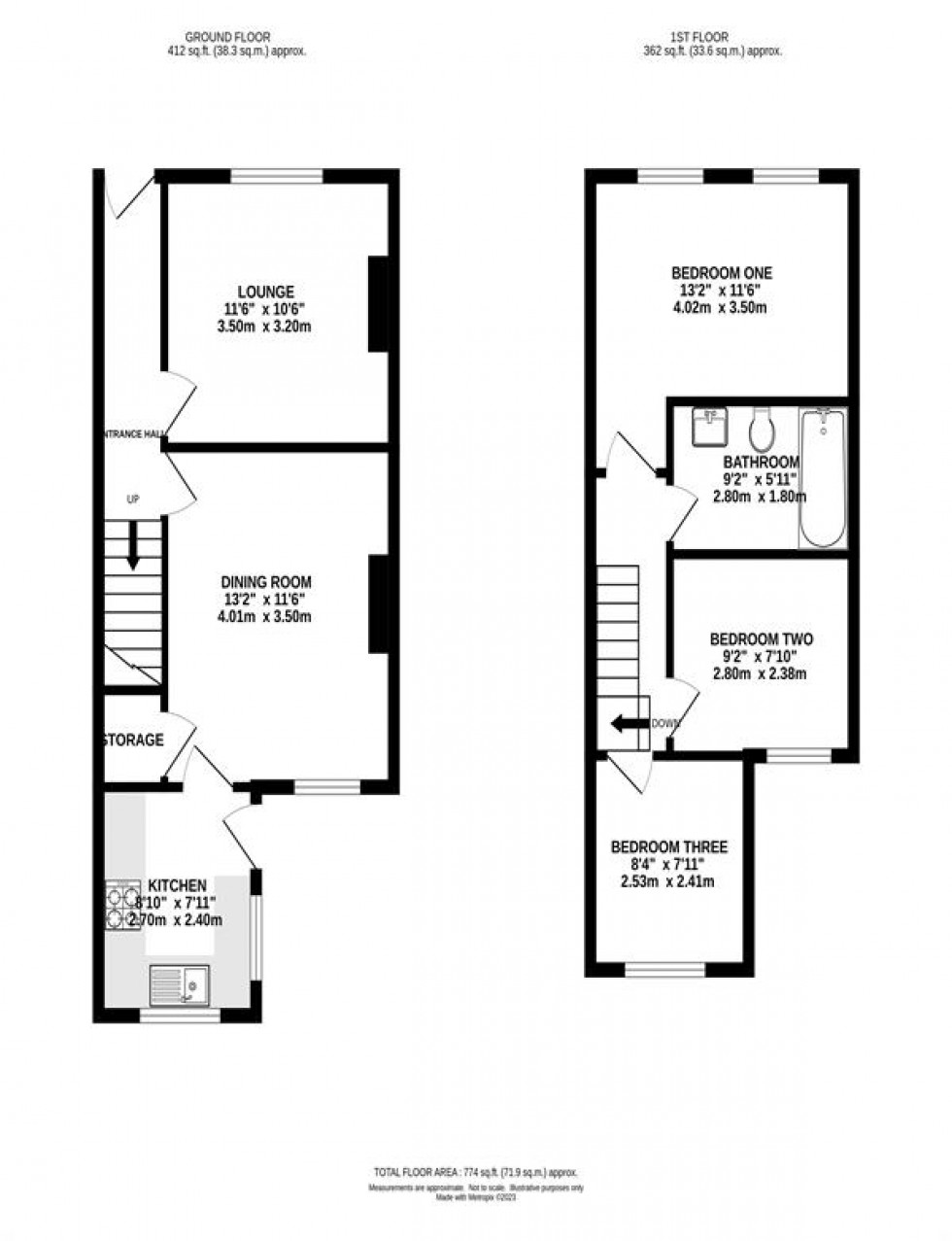 Floorplan for Westminster Avenue, Reddish 