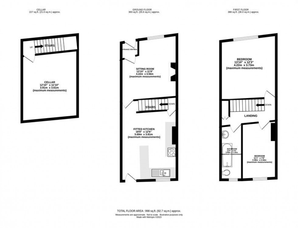 Floorplan for Buxton Road, Furness Vale, High Peak