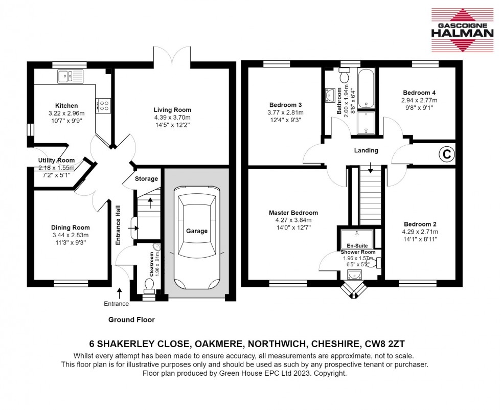 Floorplan for Shakerley Close, Oakmere, Northwich