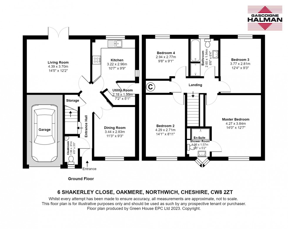 Floorplan for Shakerley Close, Oakmere, Northwich