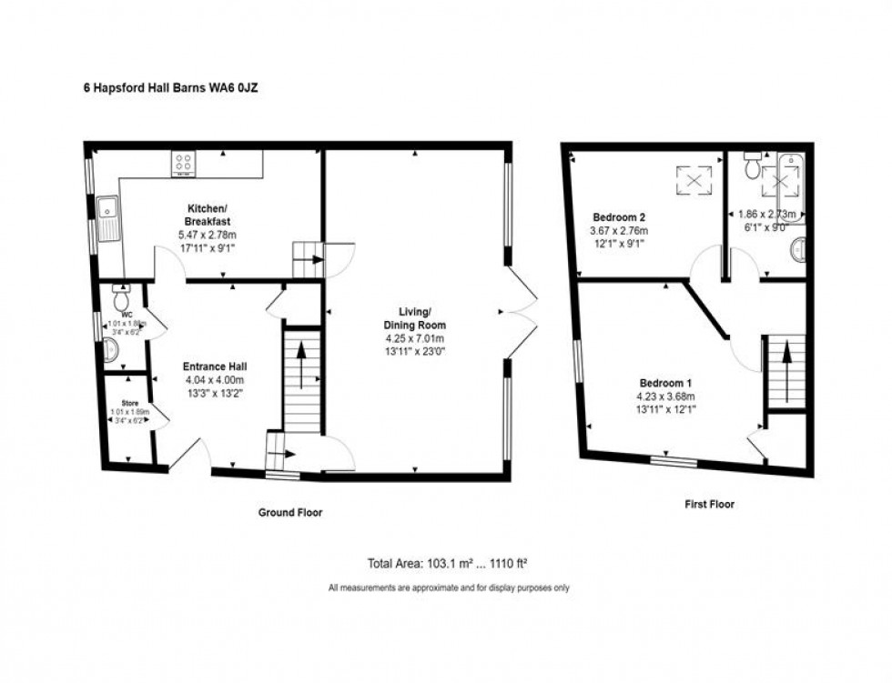 Floorplan for Hapsford Hall Barns, Moor Lane, Hapsford, Frodsham