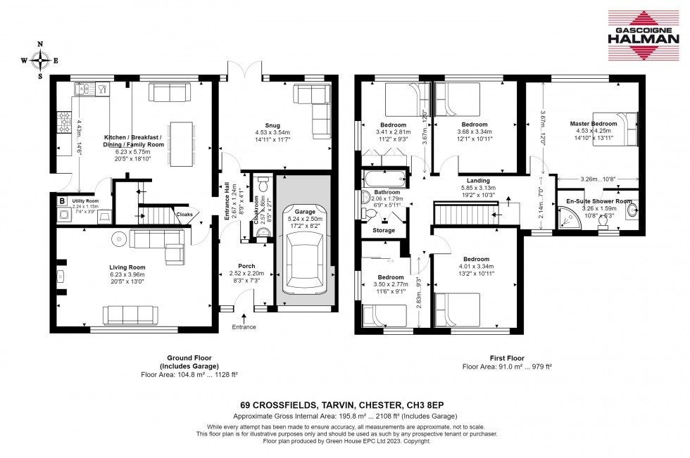 Floorplan for Crossfields, Tarvin, Chester