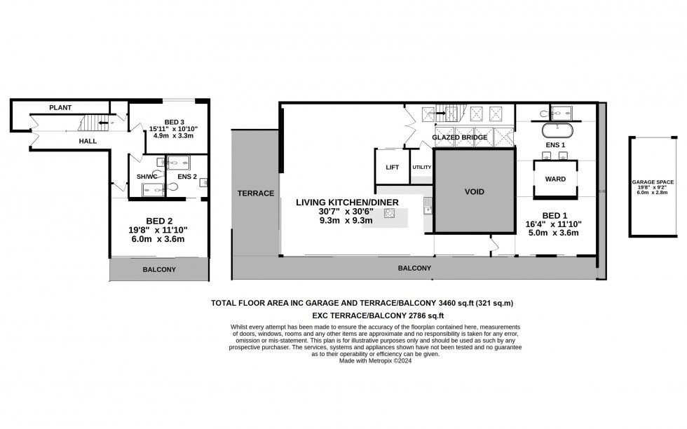 Floorplan for The Penthouse, Quadrant, North Road, Hale