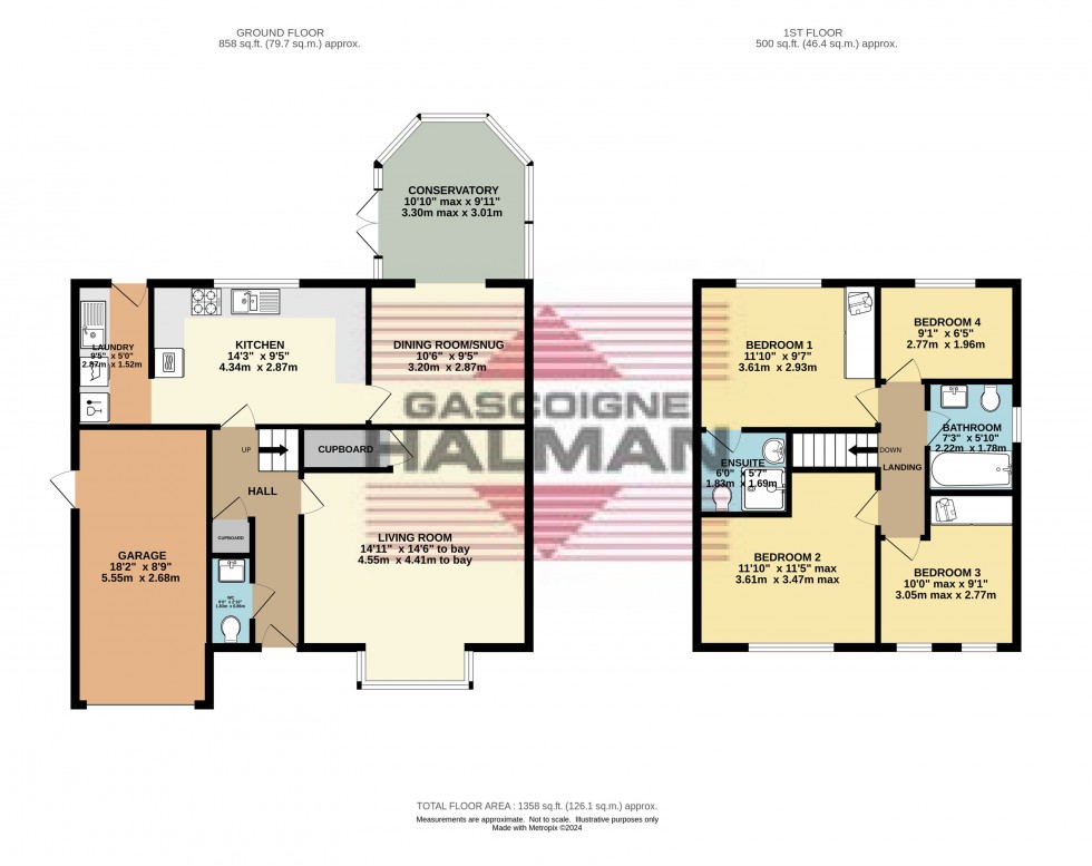 Floorplan for Brooklands Drive, Glossop