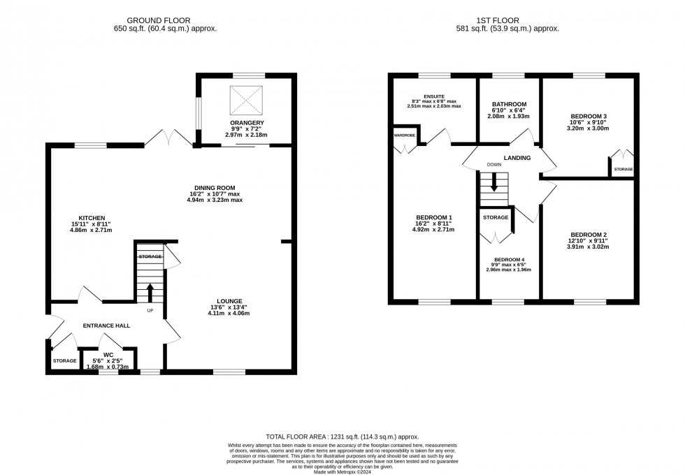 Floorplan for Larch Close, Poynton