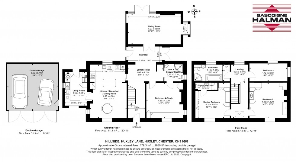 Floorplan for Huxley Lane, Huxley, Chester