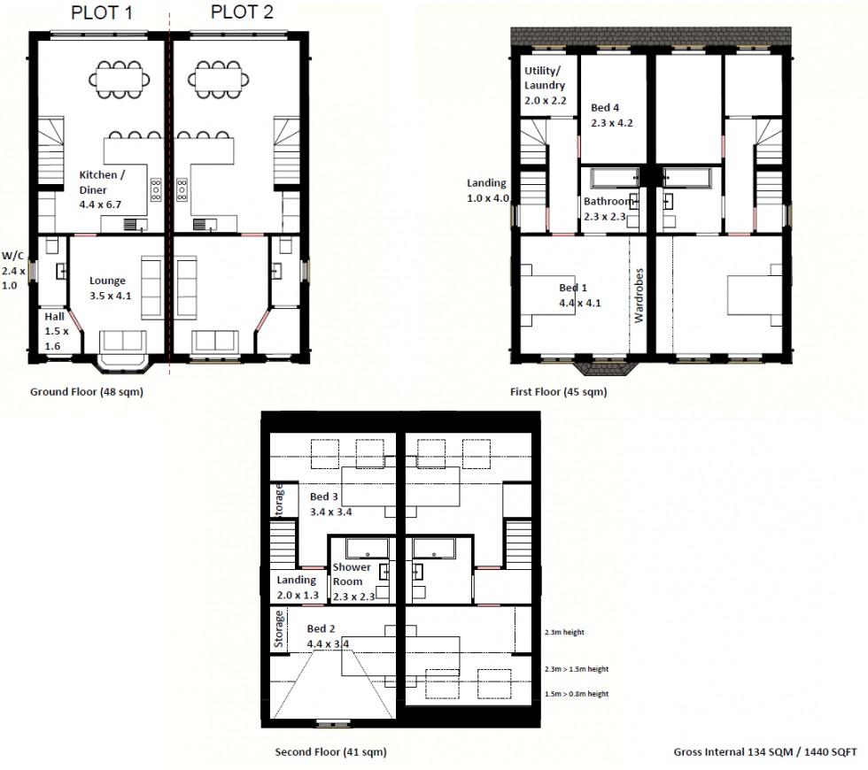 Floorplan for Plot 2, St Lukes, Dyar Terrace, Northwich