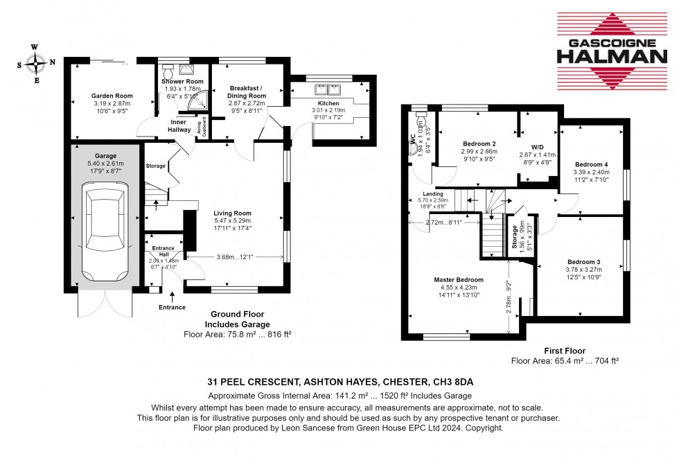 Floorplan for Peel Crescent, Ashton Hayes, Chester