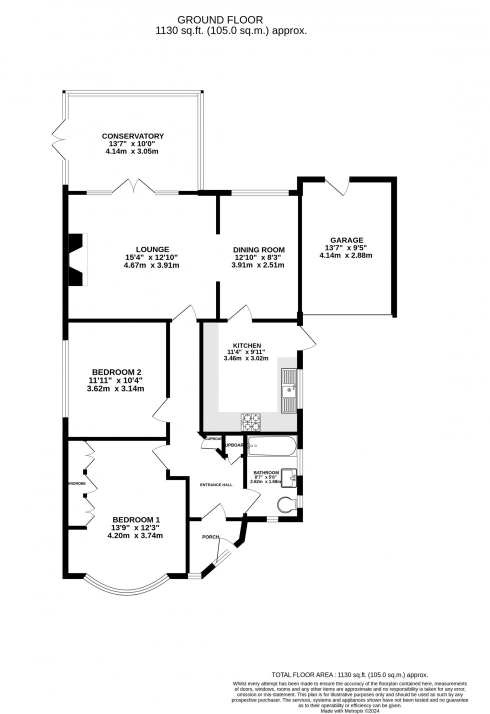 Floorplan for Stanneylands Drive, Wilmslow