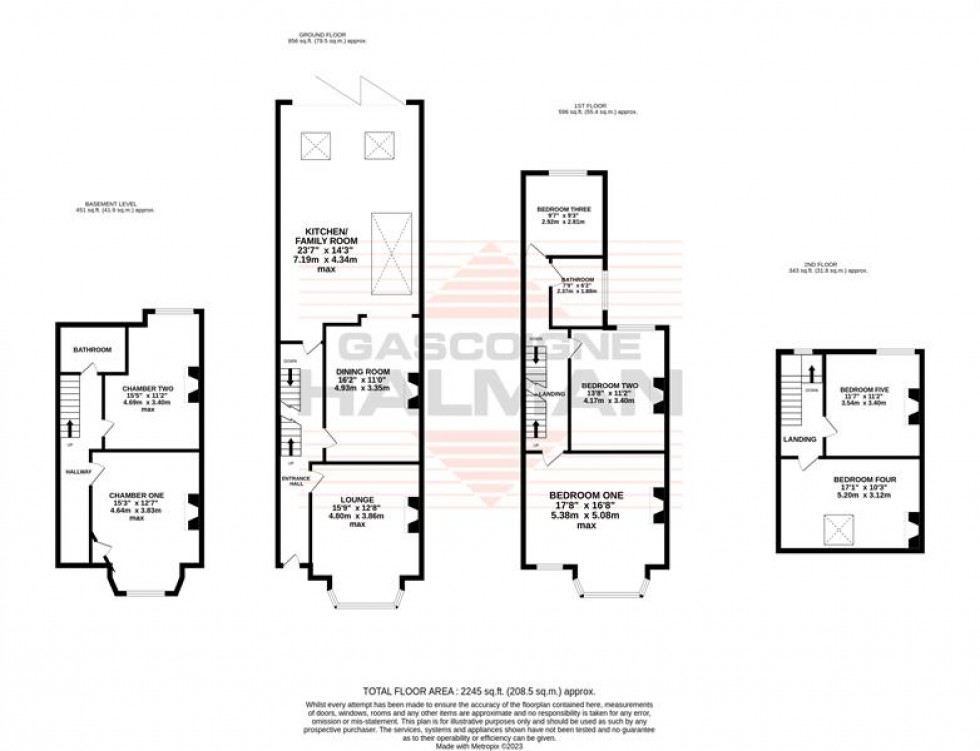 Floorplan for Barkers Lane, Sale