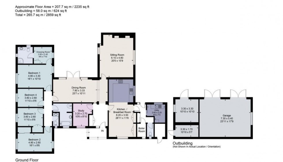 Floorplan for Barrow Lane, Tarvin Sands