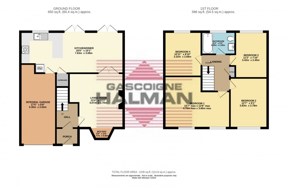 Floorplan for Lodge Bank, Hadfield, Glossop