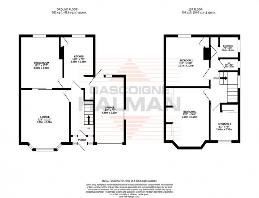 Floorplan for Ripon Grove, Sale