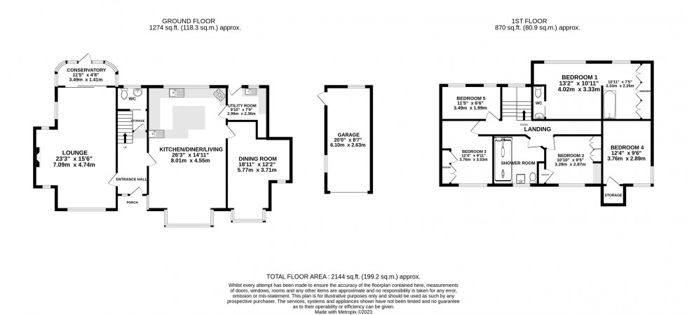 Floorplan for Broad Walk, Wilmslow