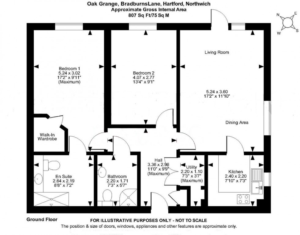 Floorplan for Oak Grange, Bradburns Lane, Hartford, Northwich