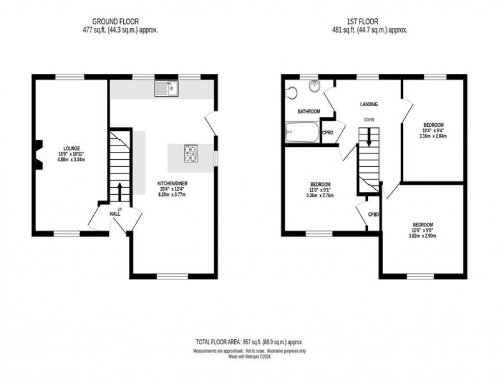 Floorplan for Crossings Avenue, Chapel-En-Le-Frith, High Peak