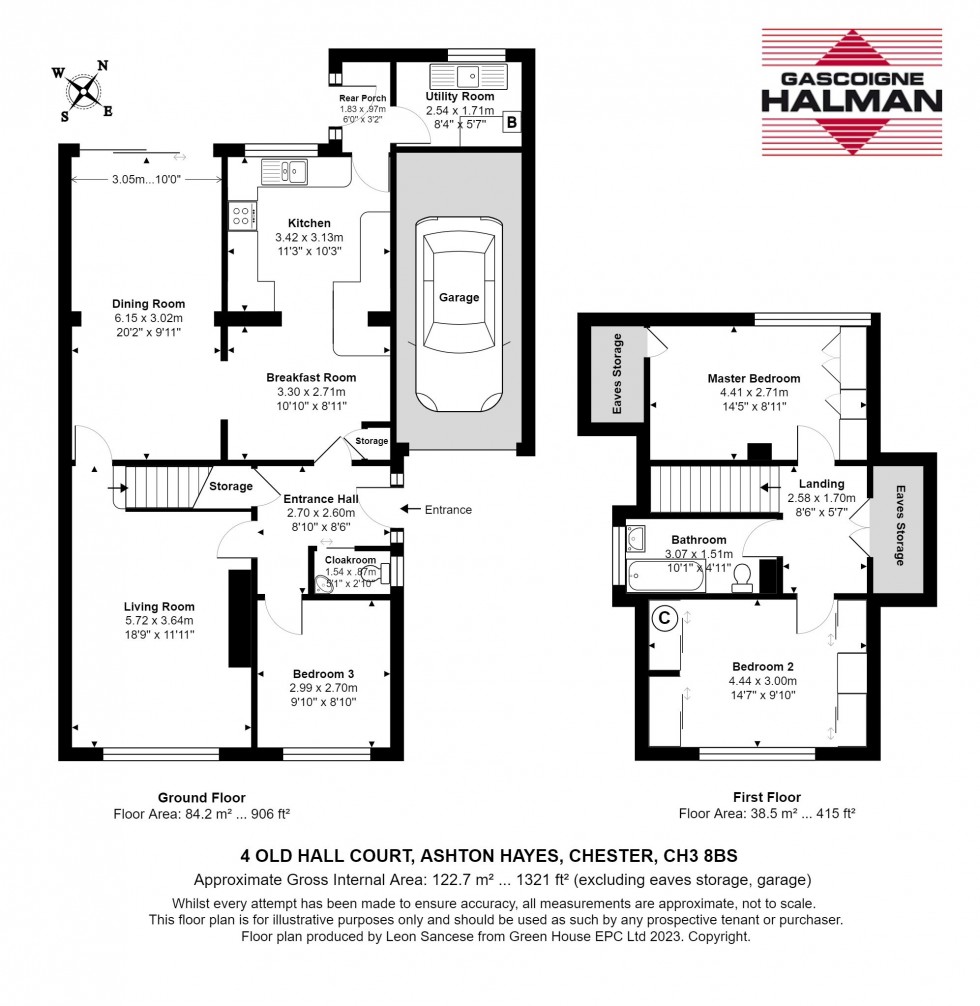 Floorplan for Old Hall Court, Ashton Hayes, Chester