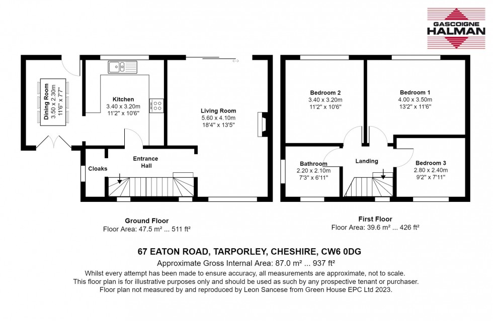 Floorplan for Eaton Road, Tarporley