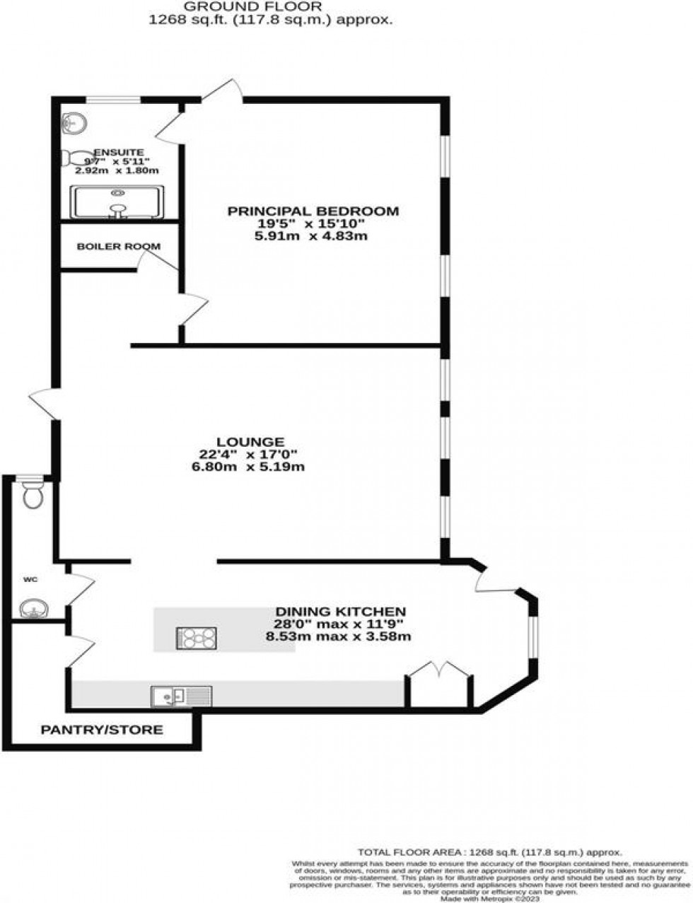 Floorplan for Elsterne, Toft Road, Knutsford