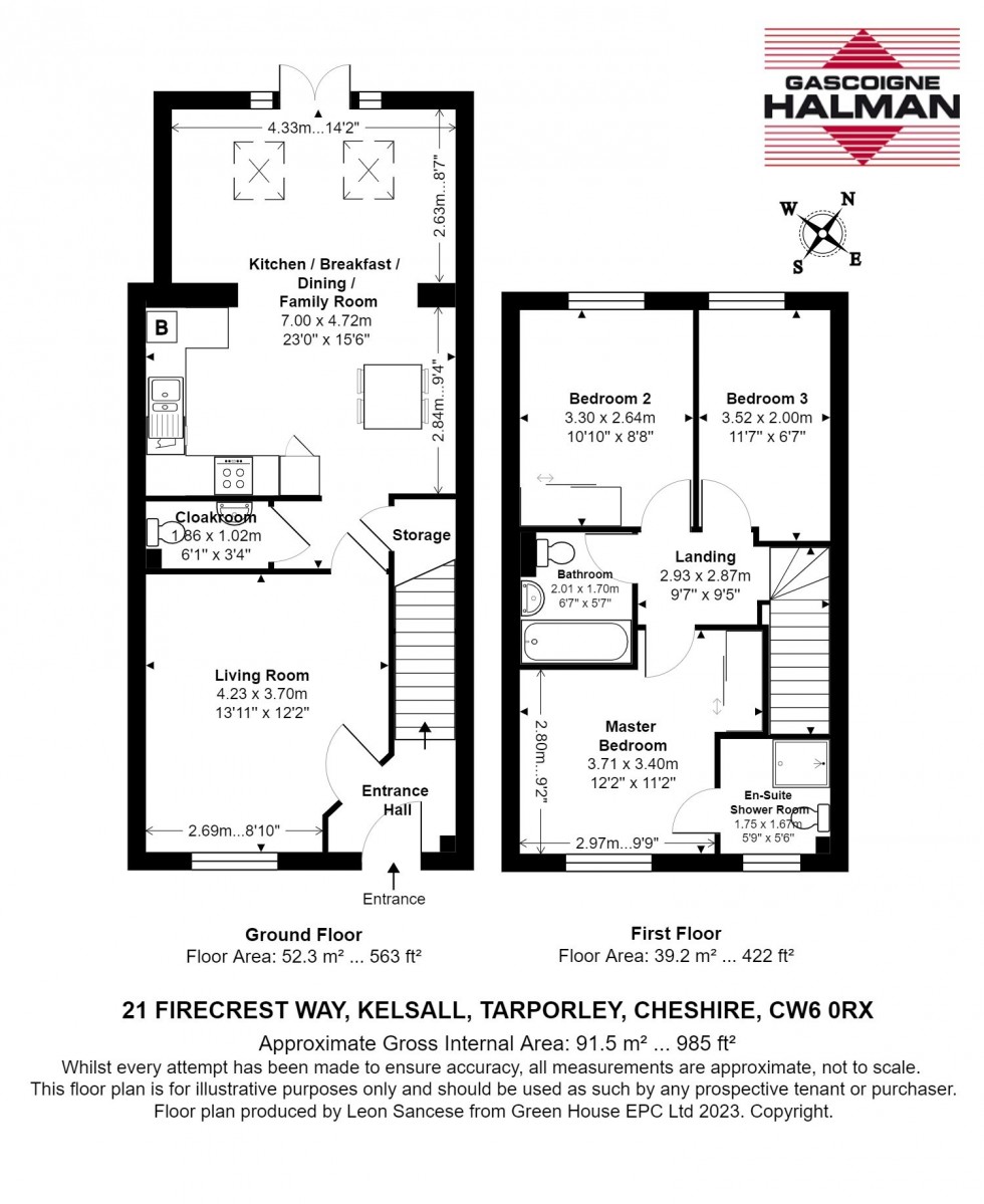Floorplan for Firecrest Way, Kelsall, Tarporley