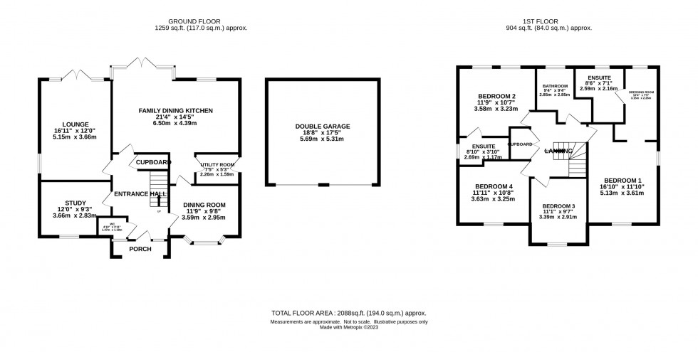 Floorplan for Blue Cedar Way, Somerford, Congleton