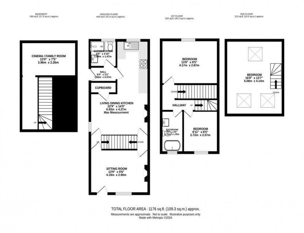 Floorplan for Shepherds Cottage, Whitehough, Chinley, High Peak
