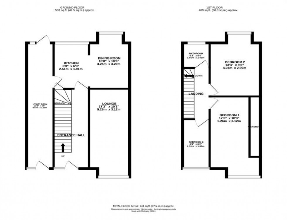 Floorplan for Maple Avenue, Macclesfield