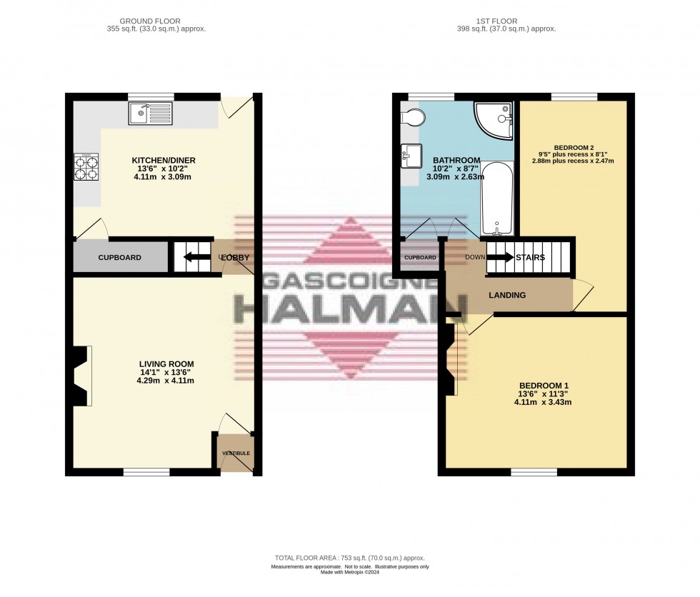 Floorplan for Gladstone Street, Glossop