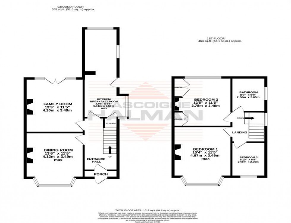 Floorplan for Walton Road, Sale