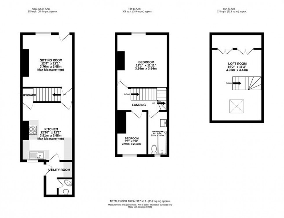 Floorplan for Buxton Road, Whaley Bridge, High Peak