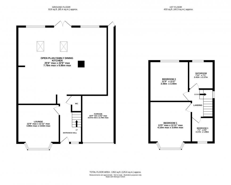 Floorplan for Brook Avenue, Stockton Heath, Warrington