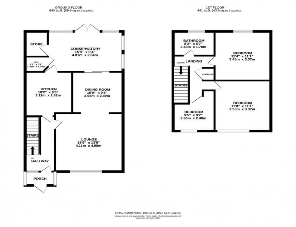 Floorplan for Tanhill Close, Offerton, Stockport