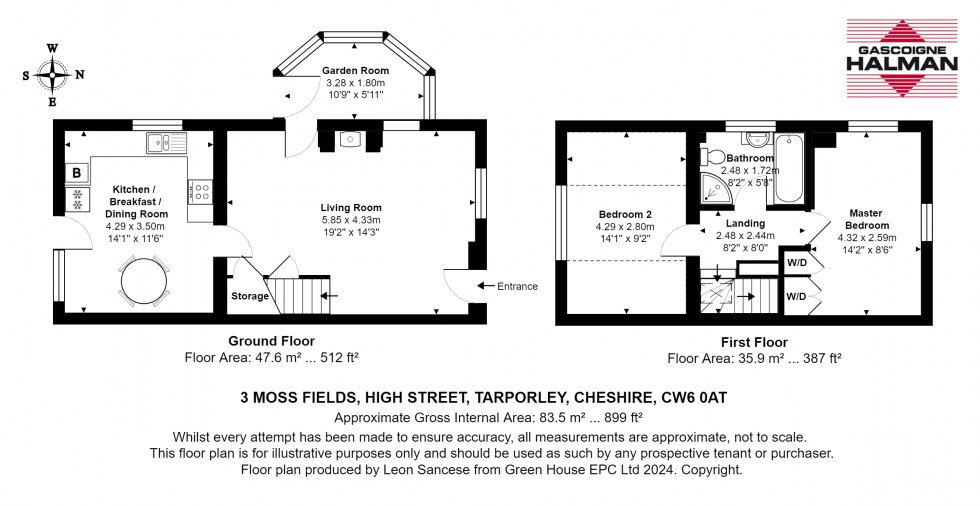 Floorplan for Moss Fields, High Street, Tarporley