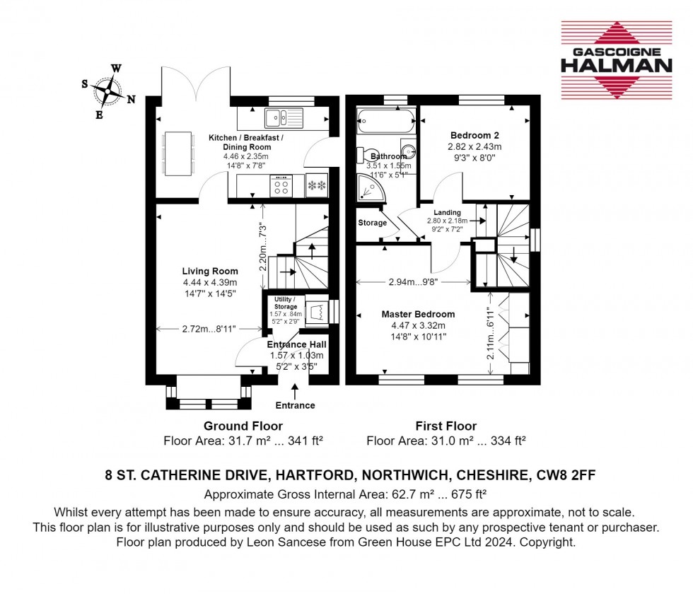 Floorplan for St. Catherine Drive, Hartford, Northwich