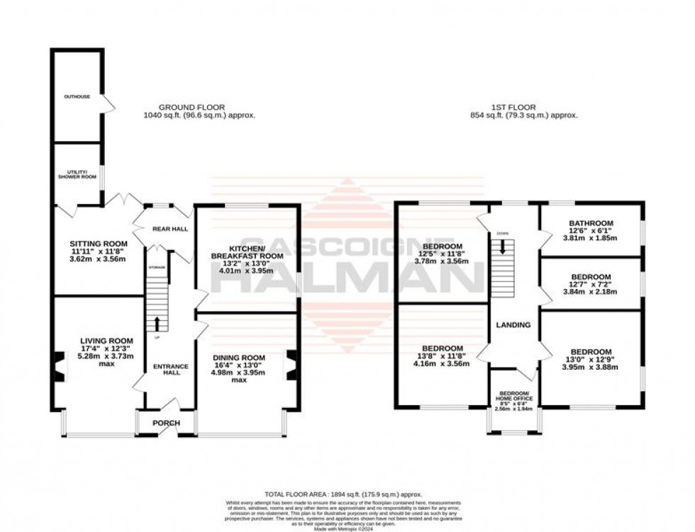 Floorplan for Woodhouse Lane, Sale