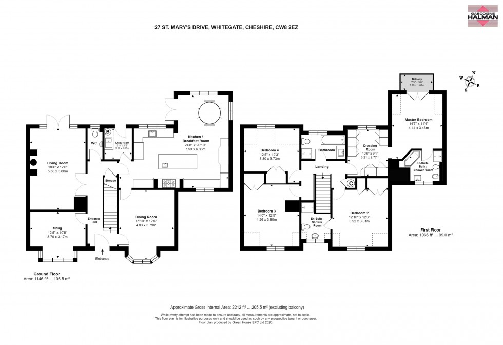 Floorplan for St. Marys Drive, Whitegate, Northwich