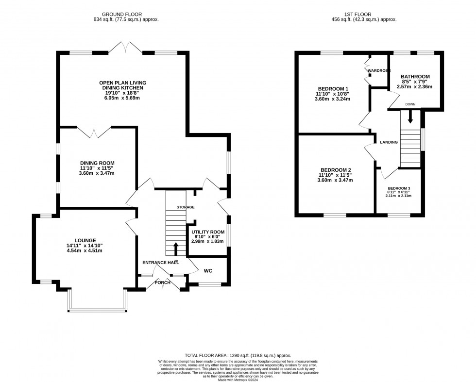 Floorplan for Dickens Lane, Poynton