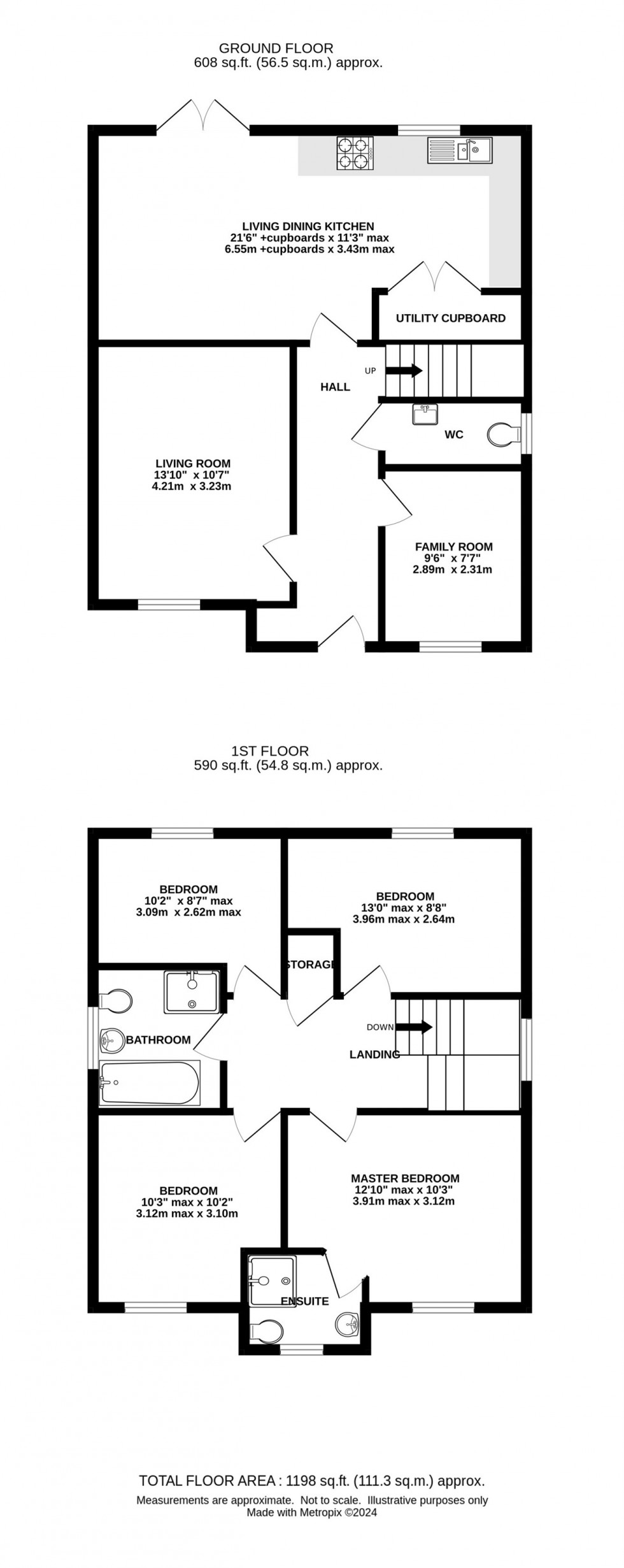 Floorplan for Clive Way, Middlewich