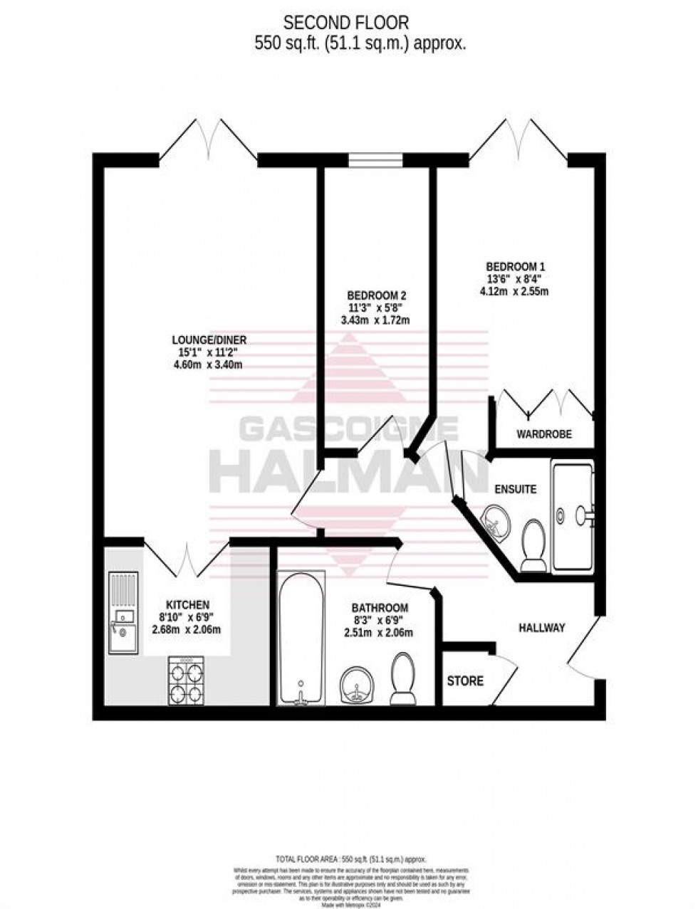 Floorplan for Sandycroft Avenue, Wythenshawe, Manchester